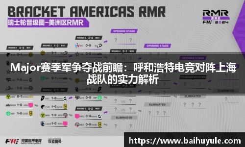 Major赛季军争夺战前瞻：呼和浩特电竞对阵上海战队的实力解析